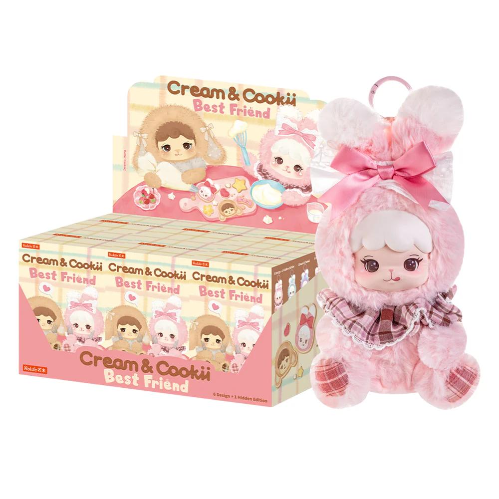 Rolife Plush Toy Blind Box Cream Cookii Bunny Best Friends Plush Keychain Dessert Theme Soft Huggable Bag Charm Gift for Adults