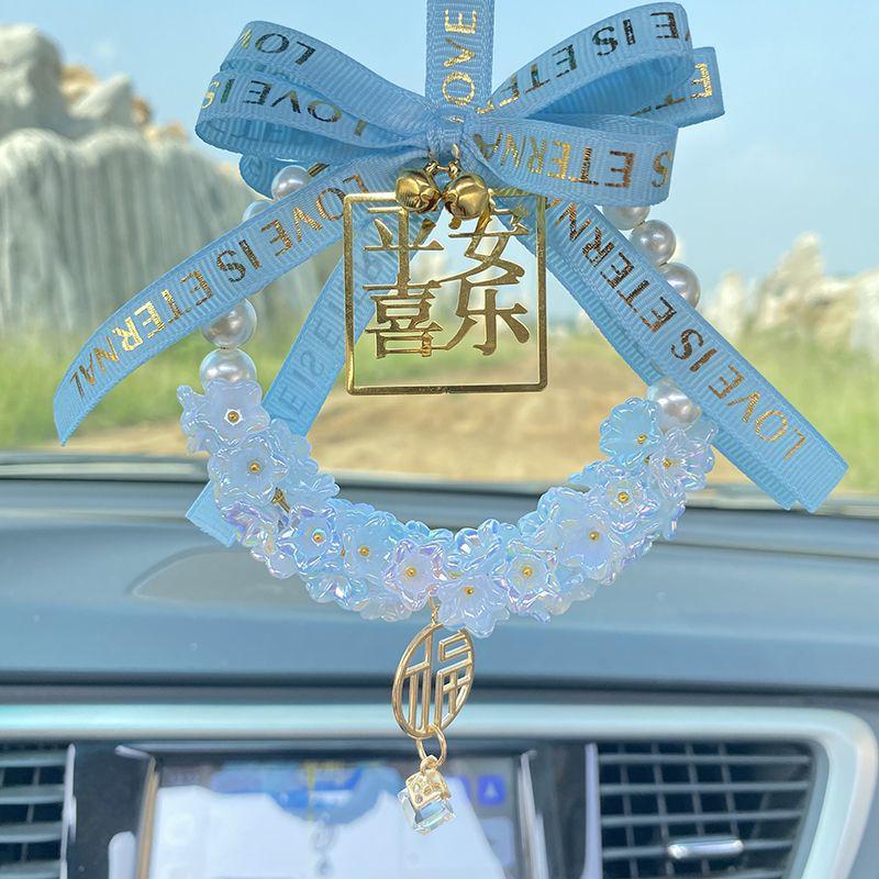 High-End Peace & Joy Feather Rearview Mirror Pendant