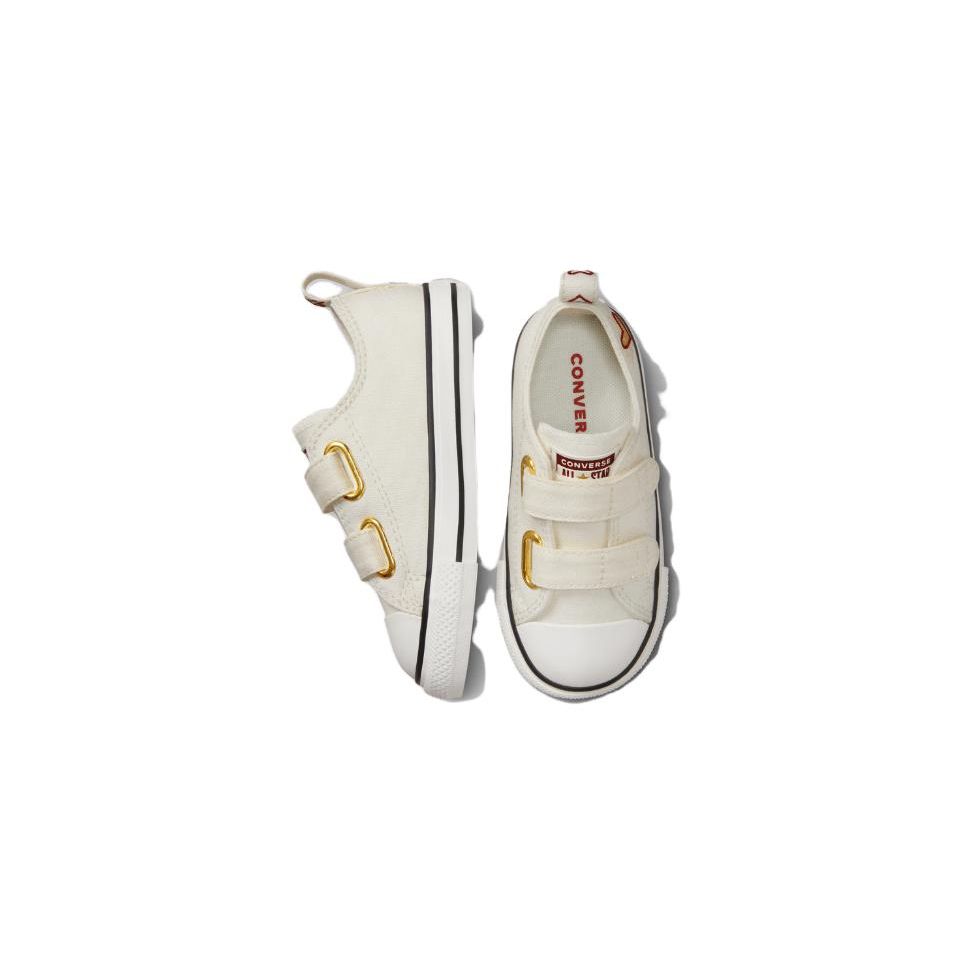 Converse Ctas 2V Ox Durable Breathable Low-Top Walking Shoes Baby sneaker Beige A04952C