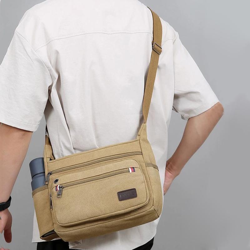 New Tool Kit Industrial Work Bag Wear-resistant Construction Site Shoulder Bag Messenger Bag Large-capacity Multi-Compartment Travel Bag Canvas Bag