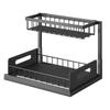 Carbon Steel Kitchen Shelf Double Space Saving Shelves Pull-out Design Countertop/Under Cabinet Dual Use