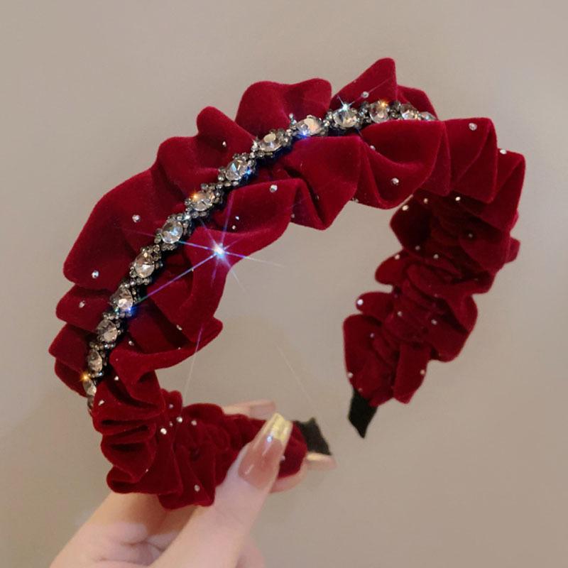 Pleated Fabric Bow Hairbands For Women French Elegant Temperament Headband Hair Accessories