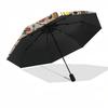 Chip 'n' Dale Themed Automatic Opening and Closing Umbrella, Brightly Colored 8-rib Portable Umbrella, Suitable for Men and Women, A Perfect Gift for