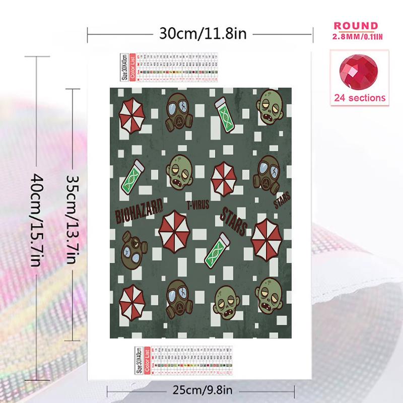Note Elements 100% Round Full Drill 5D DIY Diamond Painting Embroidery Cross Stitch Rhinestone Décor