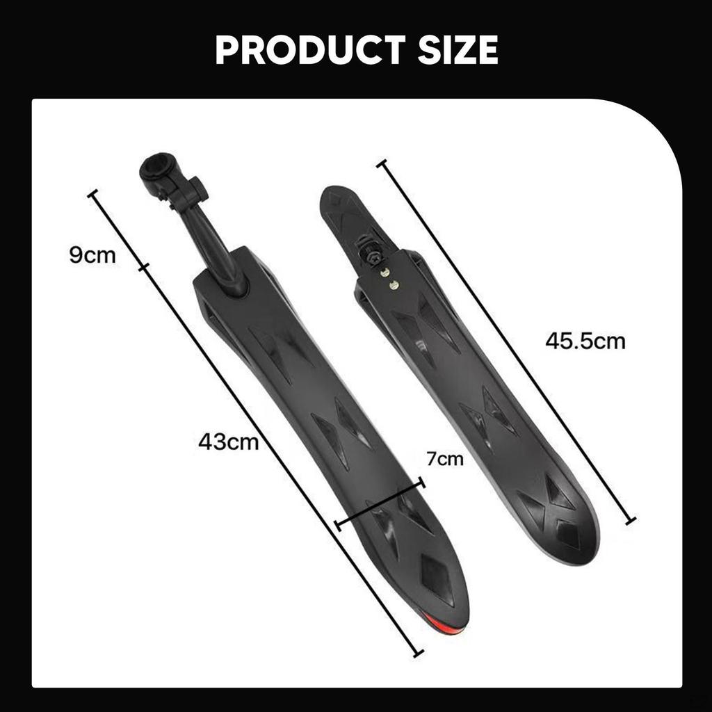 Bike Mudguard Set, Bicycle Mudguards, Front And Rear Wheel, Adjustable Guards, Made of Robust PP for