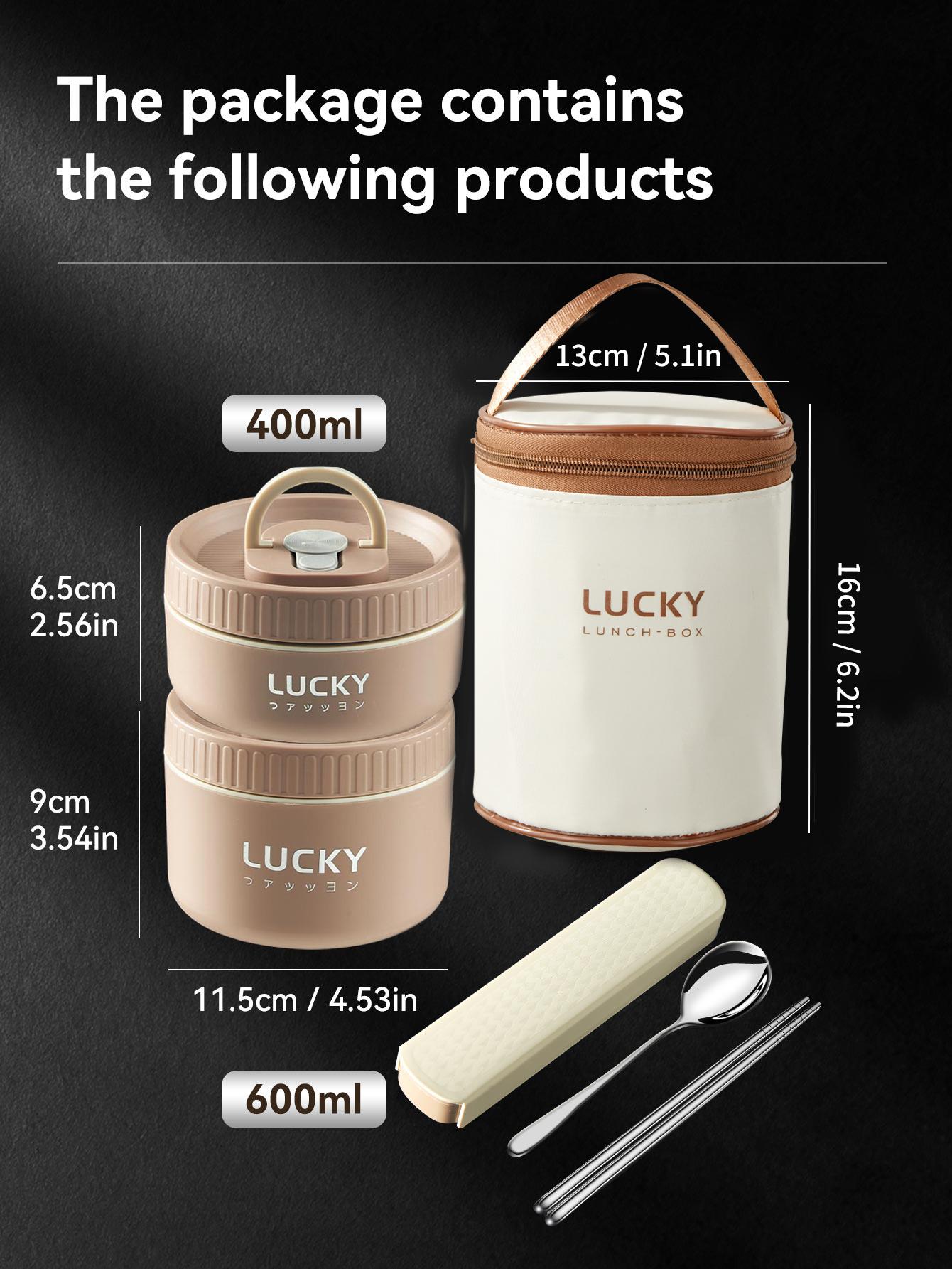 

WORTHBUY Портативный набор ланч-боксов с термосумкой, 18/8 нержавеющий стальной термоконтейнер для еды для студентов, взрослых