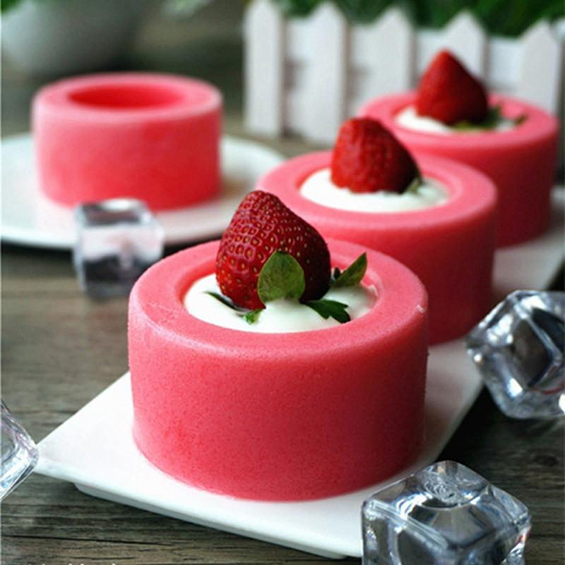6 Compartments Silicone Pudding Cup Cake Mold French Dessert Mousse Cake Mold