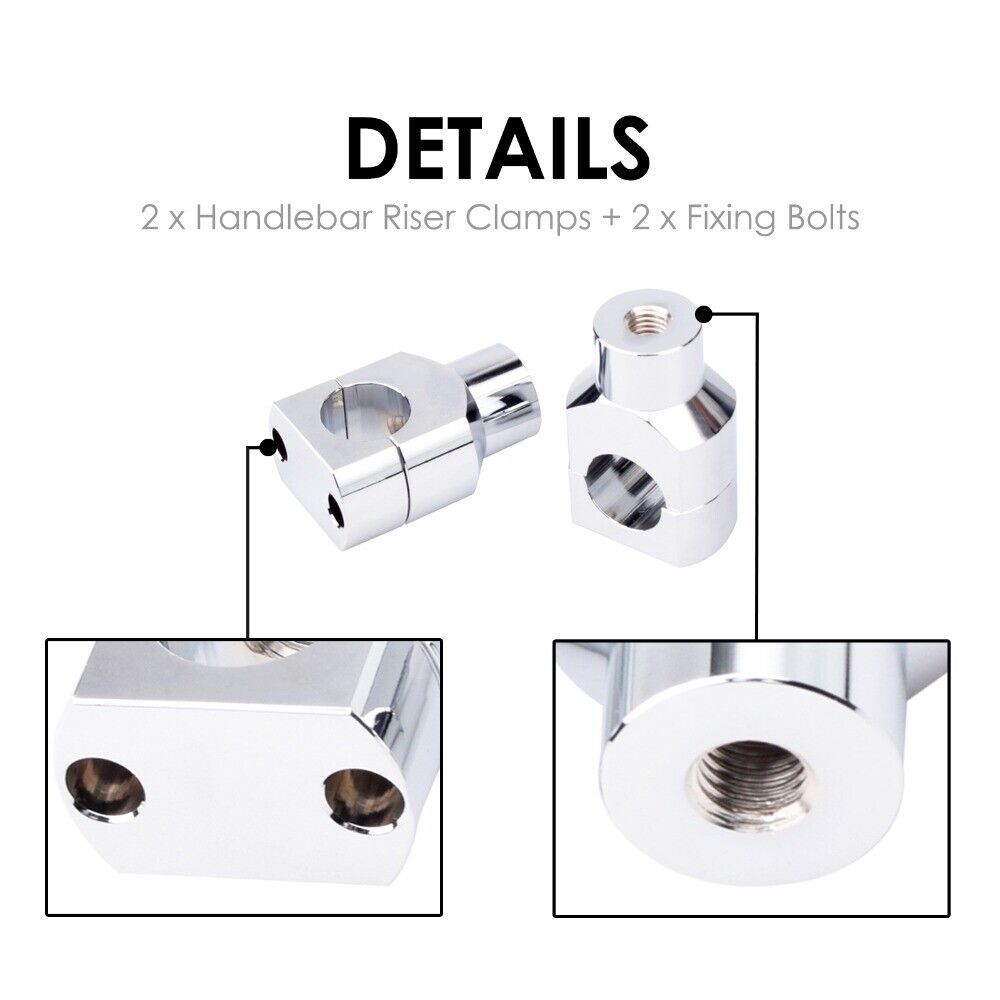 1" Motorcycle Handlebar Handlebar Riser For Harley Sportster Softail Dyna Silver