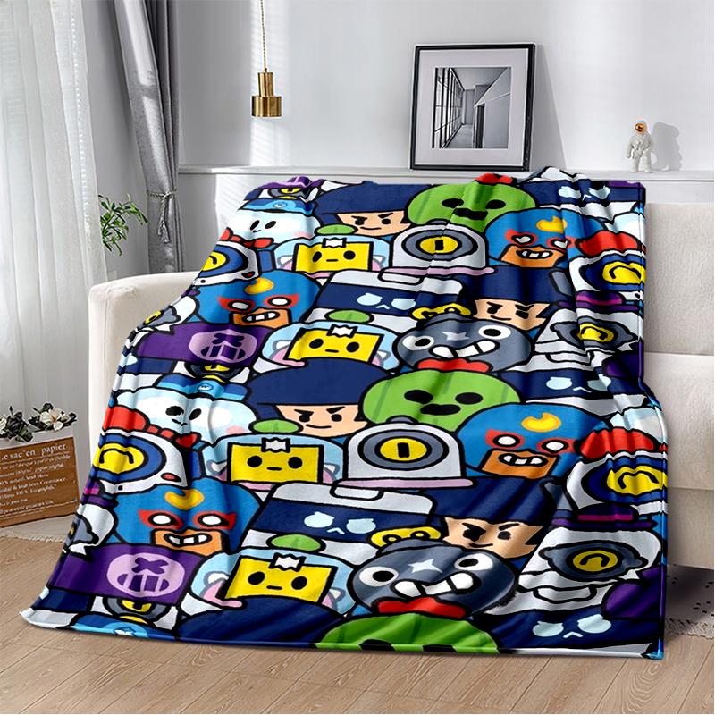 2025 New Style Brawlls  Cartoon Game Blanket,Soft Throw Blanket for Home Bedroom Bed Sofa Travel Picnic Cover Kid Gift