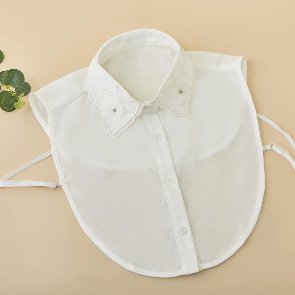 Luxury Floral Shirt Detachable Collar for Womens Double Lapel Neckwear Decorative Fake Collar Women's Clothing Accessories