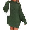 Abito Maglione Corto Oversize da Donna a Maglia Manica Lunga Girocollo Abito Lavorato a Maglia Largo