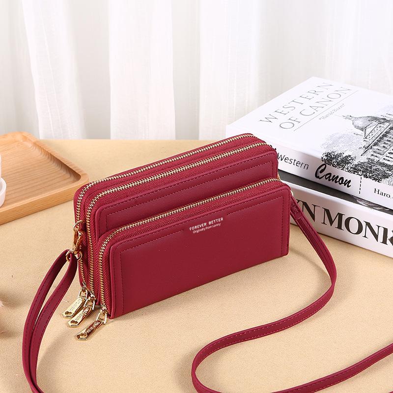 Lonny Women's Large Double Zipper Clutch Wallet & Shoulder Bag - Multifunctional, Fashionable, and Spacious.