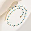 Bohemian Natural Stone Beaded Necklace for Women,Gold Plated Turquoise Rice Bead Choker Necklaces,Fashion Jewelry Gift