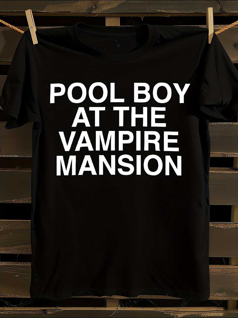 

Gerard Way-Inspired Pool Boy at the Vampire Mansion Graphic T-Shirt L