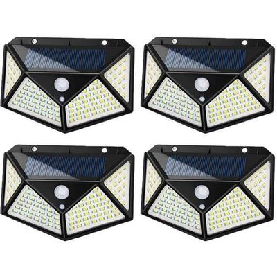Hengxin-4er-Pack Solarleuchte für den Außenbereich 100 LED Beleuchtung Bewegungsmelder Wandleuchte