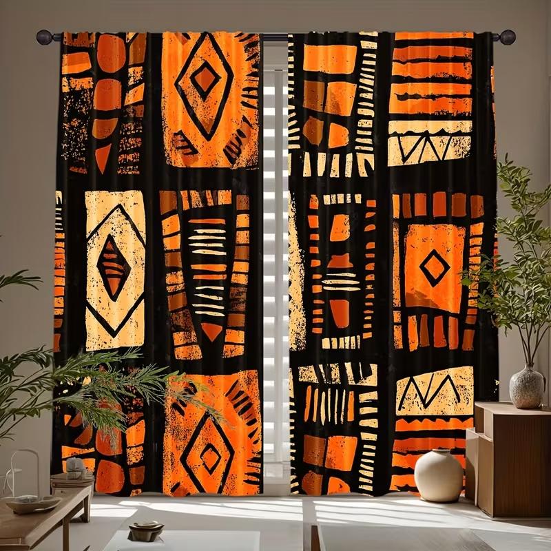 2Pcs Retro character patterns print curtains,suitable for bedroom,living room kitchen decoration,home decoration,window decor