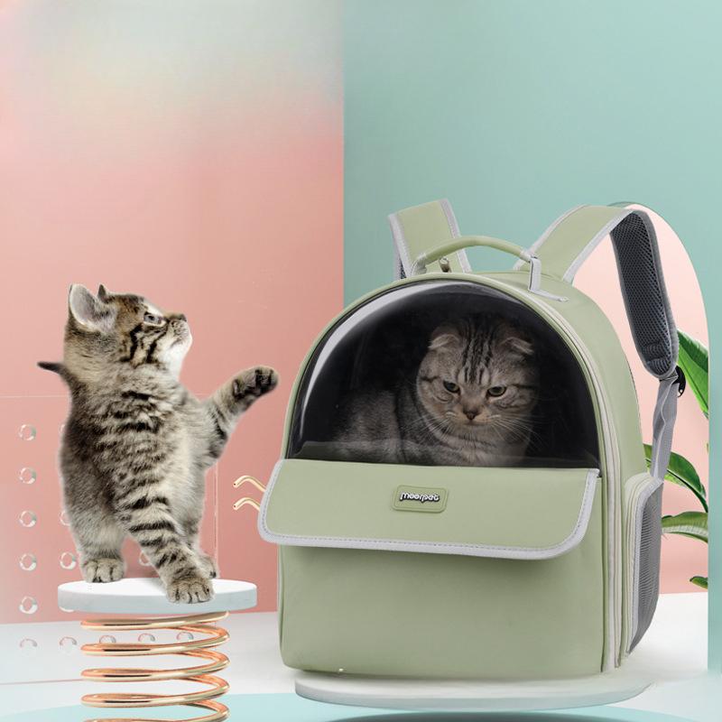 Cat Bag for Outing Large Capacity Cat Bag Transparent Portable Outing Cat Backpack Pet Breathable Backpack