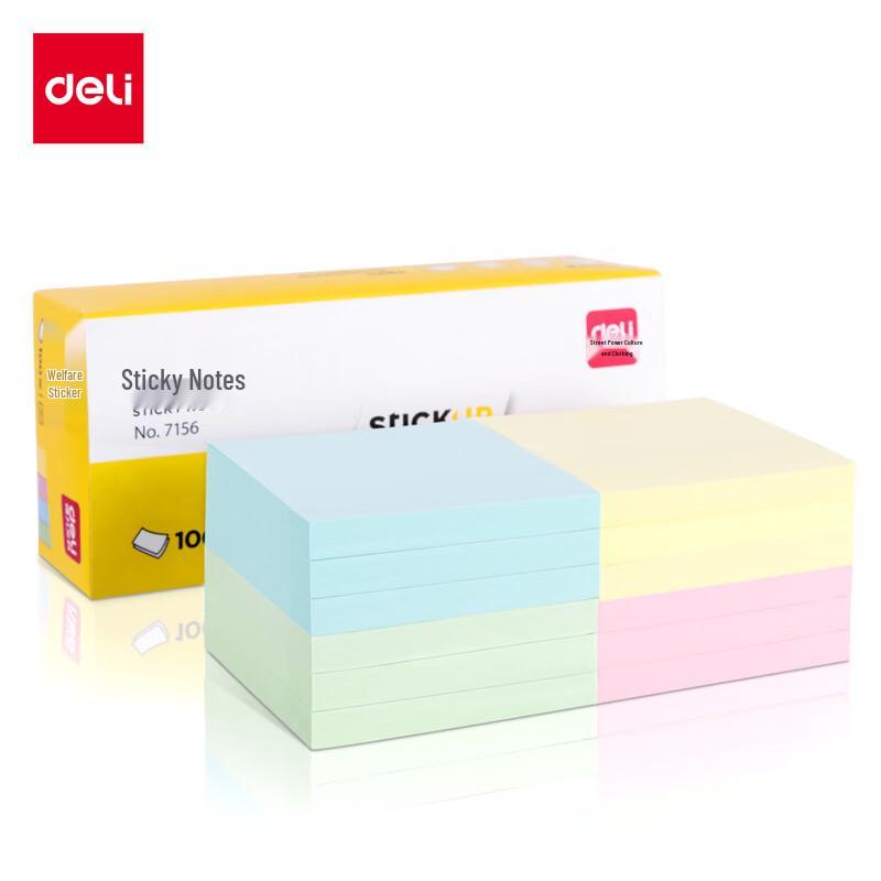 Deli 7156 Colorful Square Sticky Notes (76x76mm)