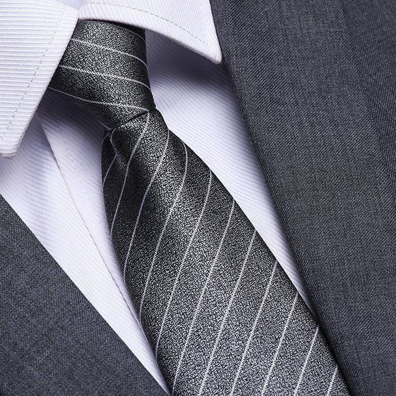 Black No Zipper Men'S Professional Dress Tie Business Casual Wedding Groom Korean Edition One Pull Tie