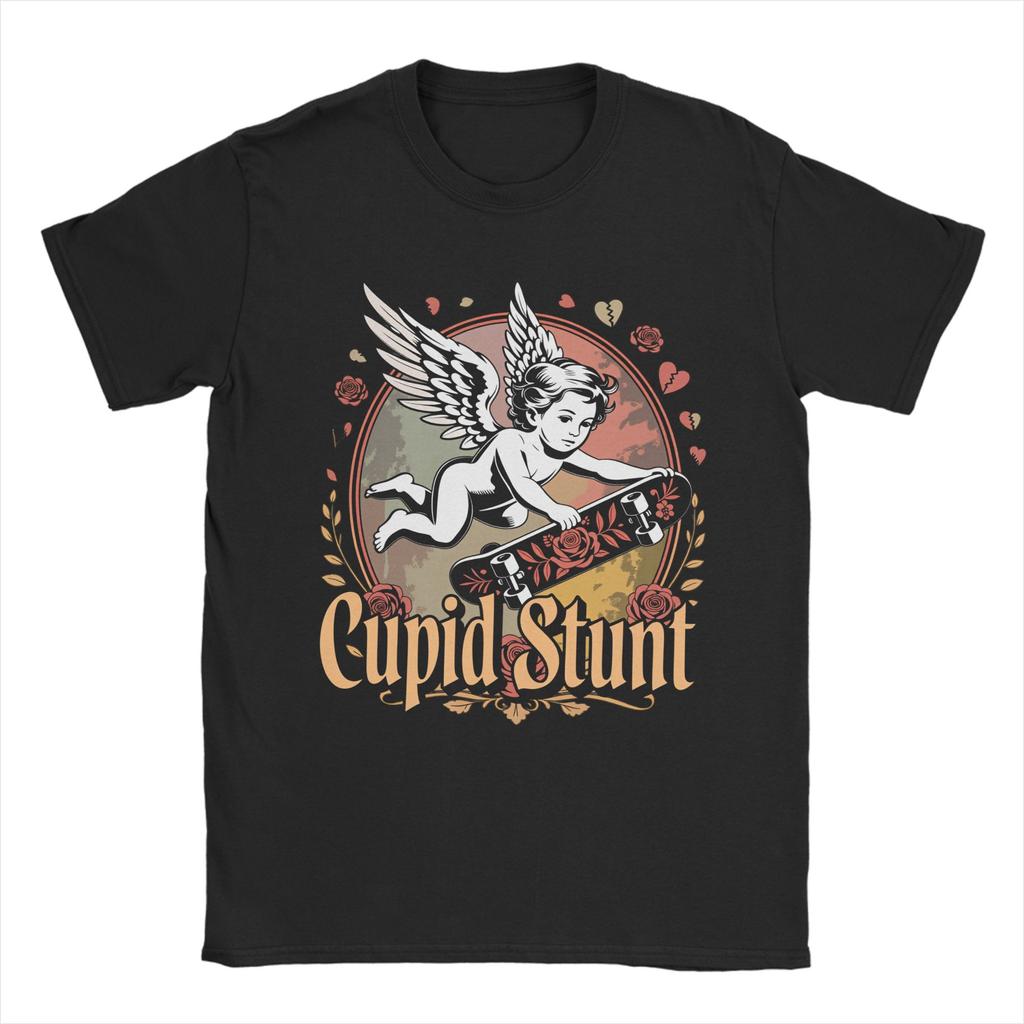 Mens TShirt Cupid Stunt Funny Sarcastic  Leisure Cotton Tees Short Sleeve  T Shirts O Neck Clothes Adult