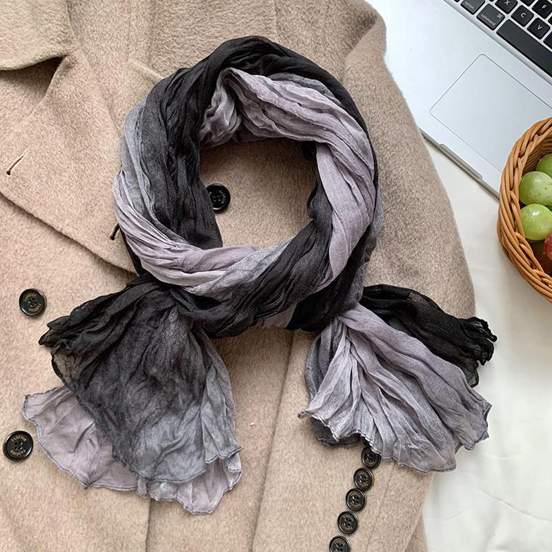 Scarf shawl high-end new style outer fashion splicing warm multi-purpose scarf tie-dye shawl