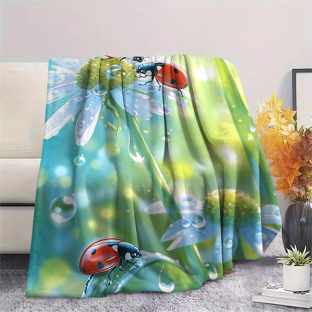 Insect Print Flannel Blanket, High quality Comfortable for All Seasons, Home Decor, Warmth and Comfort, Perfect for Christmas Gifts