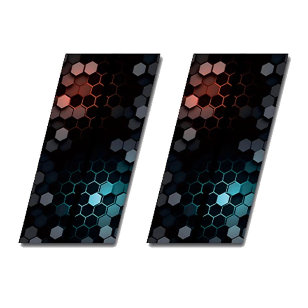 2x For Honeycomb Auto B-Pillar Waterproof Decal Diy 50X25cm Auto Door Post Sticker Exterior Accessories