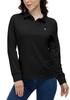 YIRUIYA Codzienne Polo Długie Gładkie Fitness Sportowe Rozmiar M Damska Koszula, Rękaw, Kolor, Zapinana na guziki, Dopasowana, Oddychająca, Bluza, Odzież, Top, Czarny,