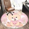 Cute Teddy Bear Office Carpet Chair Mats, Pink Floral Decorative Rug for Home Office, Living Room, Bedroom, Gift Idea1118037a
