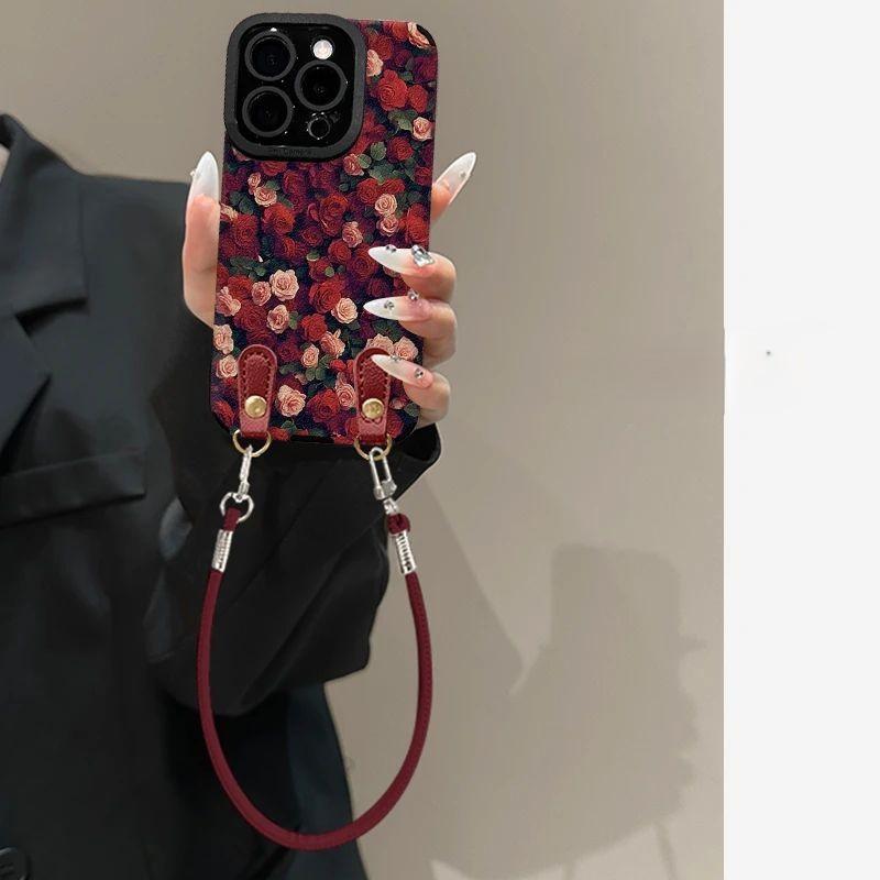 Full screen red rose is suitable for iPhone17 simple 16PRO/15 mobile phone case, Apple s new model. apple 17 pro max