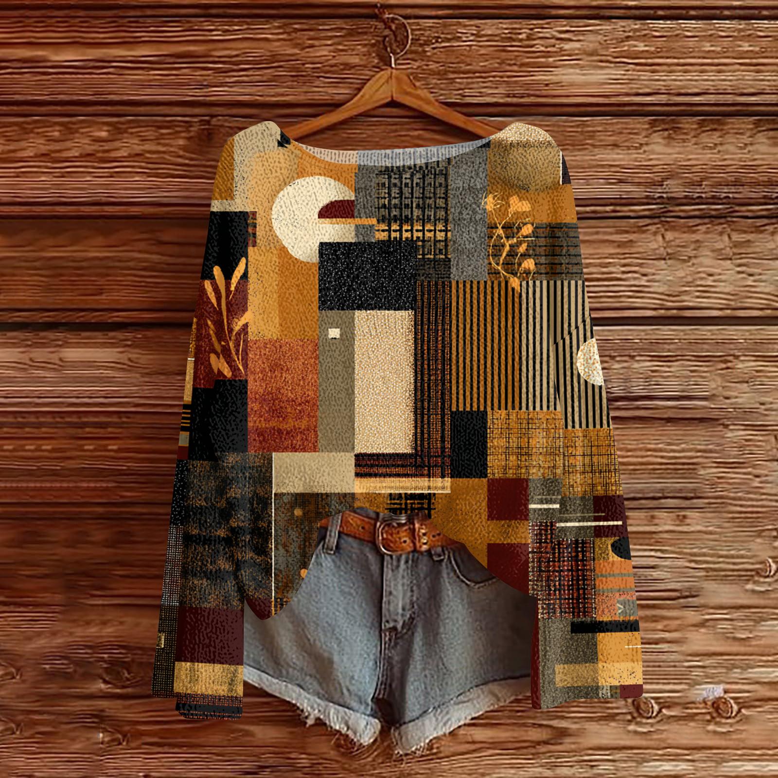 

Женский легкий свитер повседневный с длинным рукавом вязаный винтажный с цветочным принтом пуловер XL жёлтый