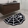 Water-absorbent Halloween Unwelcome Bat Doormat Faux Cashmere Halloween Decorative Carpet  Bathroom