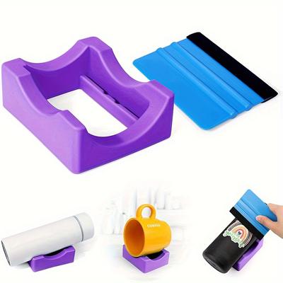 Sicherer Halt, Silikon-Glasbecherhalter mit eingebauten Schlitzen & Filzkantenabzieher - Rutschfest, Perfekt für Vinylaufkleber & Bastelarbeiten