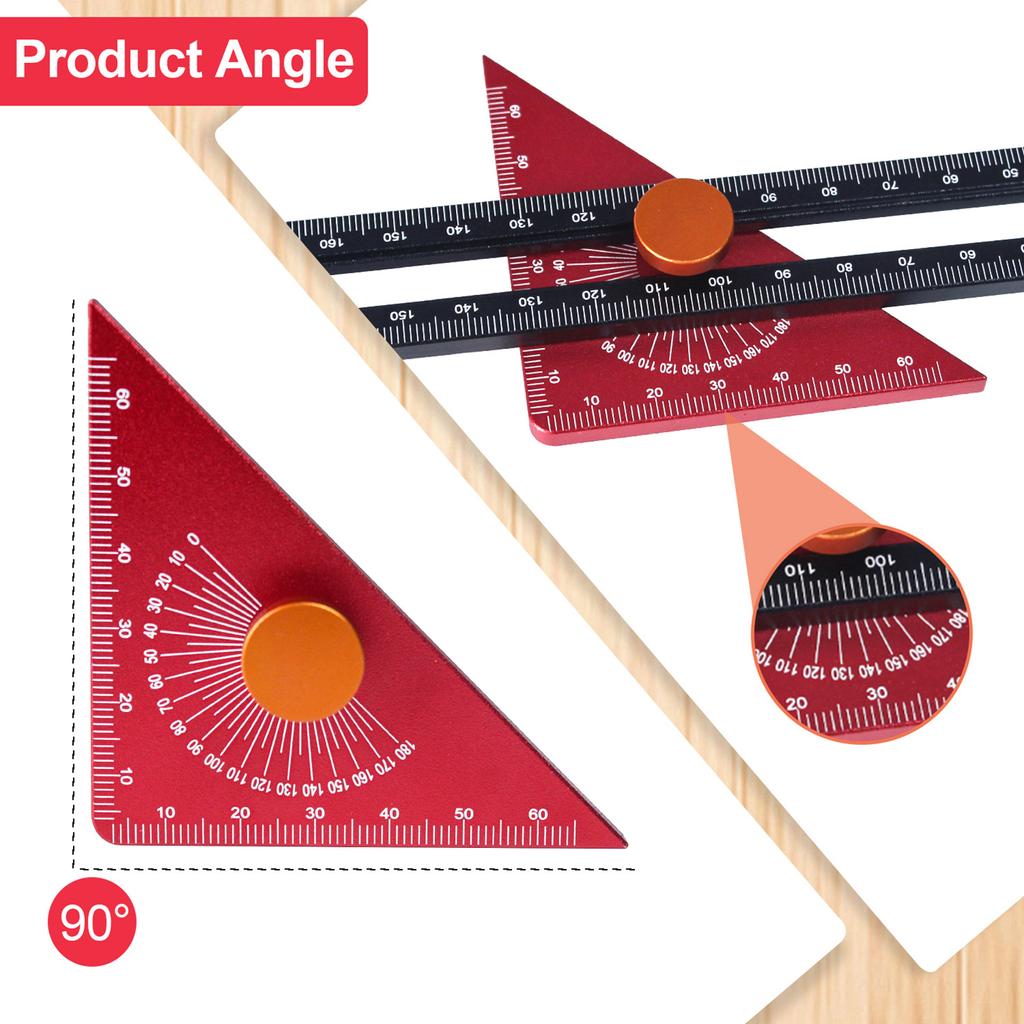 Adjustable Triangle Ruler for Woodworking Multi Angle Measuring Tool with Precision Markings