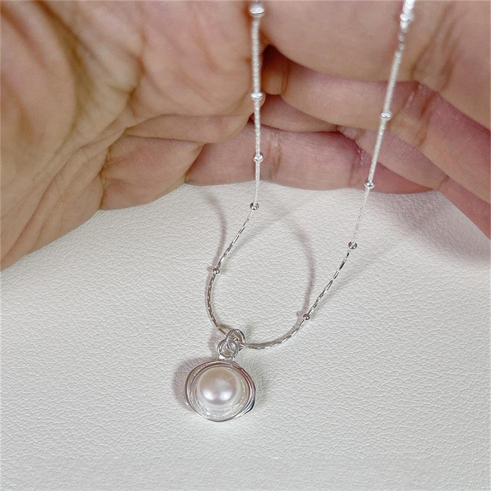

French Hepburn style pearl necklace simple and cold wind neck chain collarbone chain tide