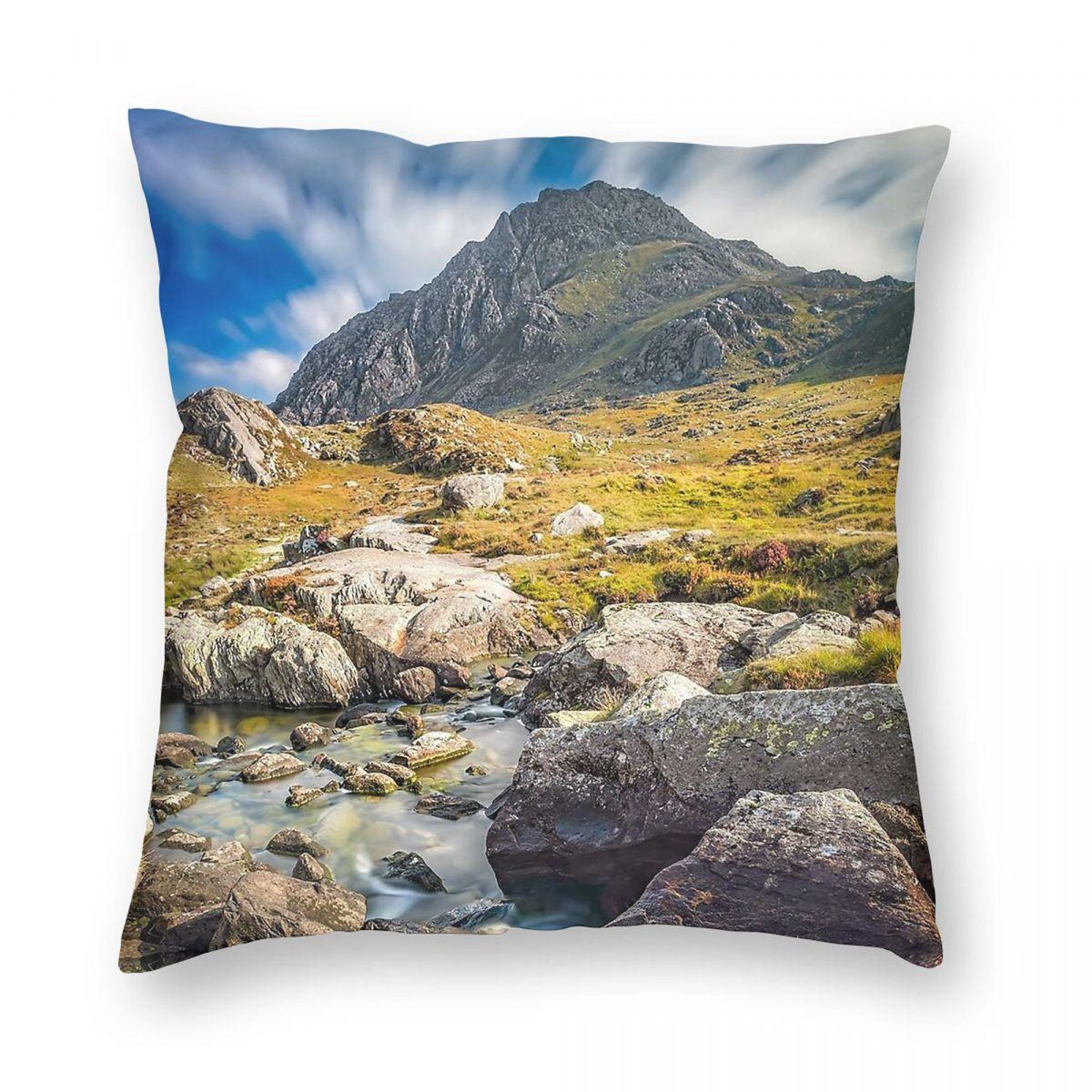 Tryfan Mountain Snowdonia Wales Square Pillowcase Polyester Linen Velvet Creative Zip Decorative Bed Cushion Cover Wholesale 30cmx30cm