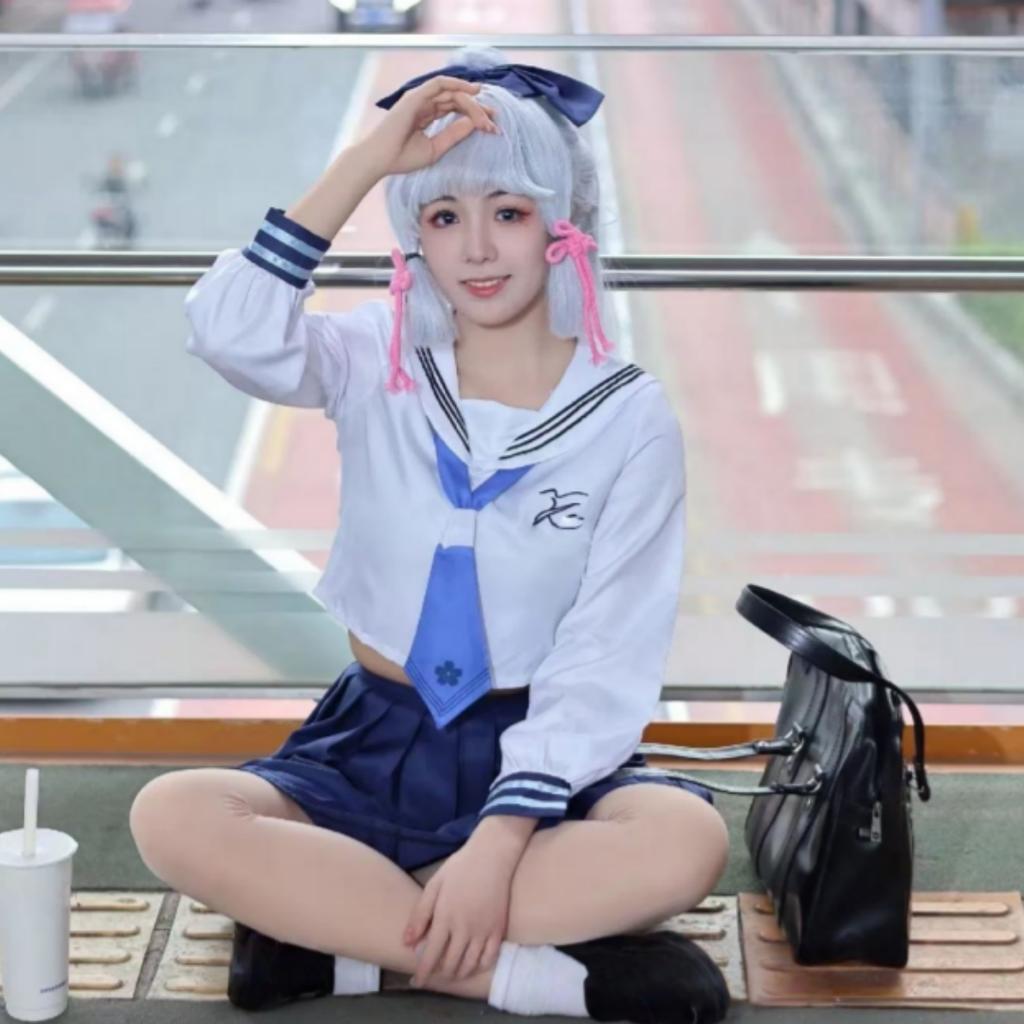 Genshin Impact Cos Costume Joy Tea Linkage Kamisato Ayaka JK Costume Shenli Lingren Cosplay Full Set Of Animation Cos