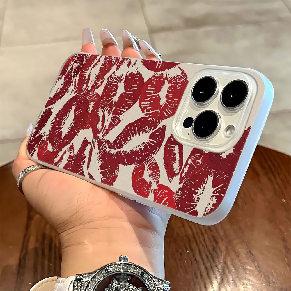 

Sexy Red Lip Pattern Design Phone Case For IPhone 17 16 15 14 Pro 13 12 11 Max Plus 7 8 Plus 2020 Shockproof Soft Silicone Cover iphone 11 Pro