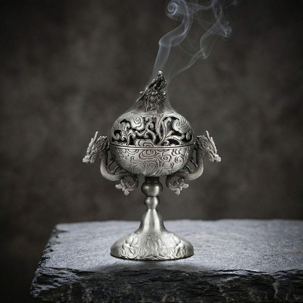 Handmade Zinc Zinc Alloy Incense Burner Hollow Out Sandalwood Incense Burner  Office Decoration
