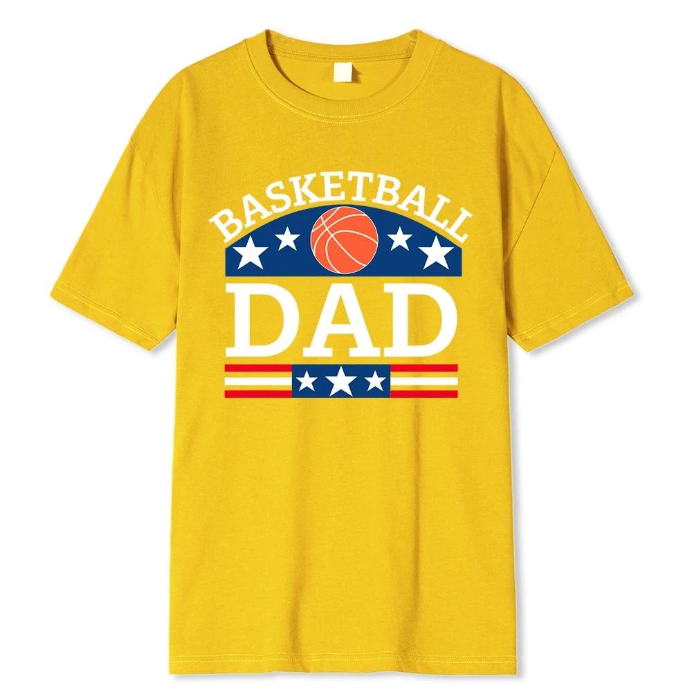 Basketball Dad Medal Hip Hop Printed Tshirts Sweat Cotton Casual Short Sleeve Fashion Breathable Loose Oversized T-Shirt