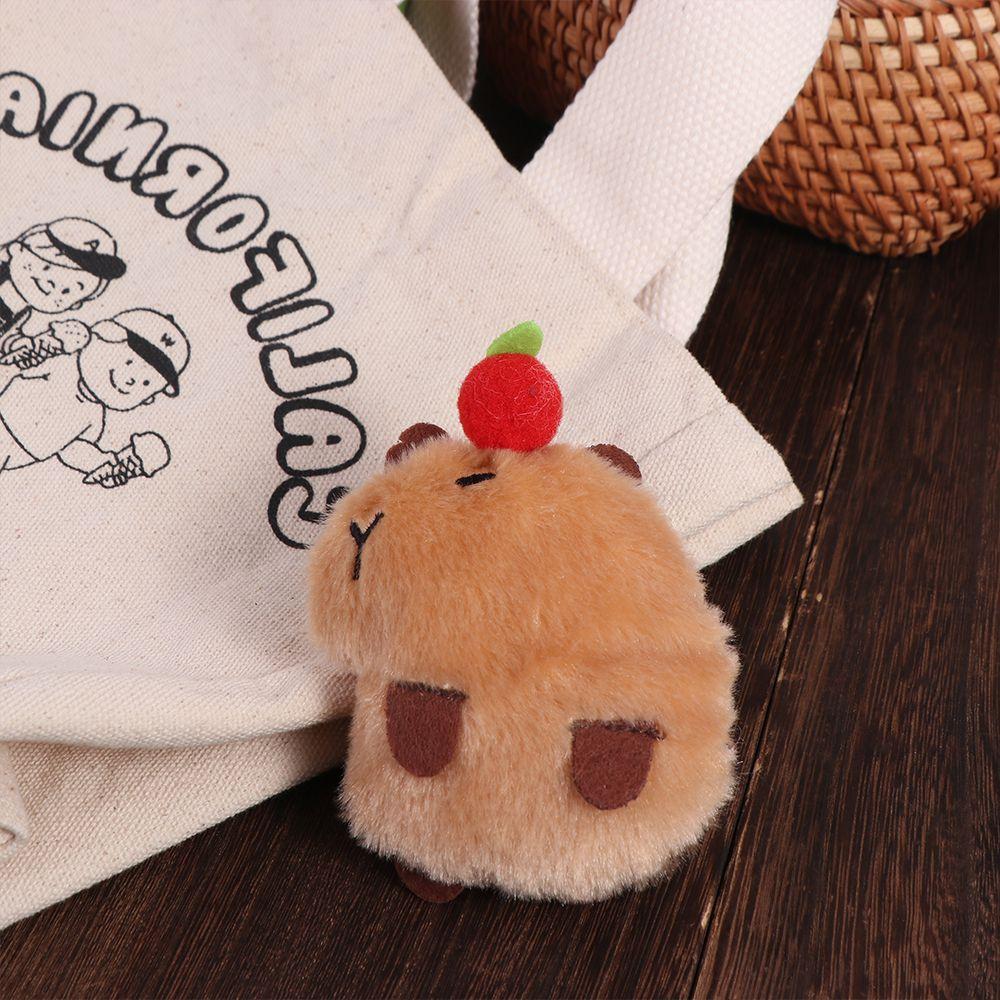Soft Squeeze Capybara Plush Keychain Cartoon Stuffed Capybara Keyring  Birthday Gift