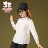 Girls' Versatile White Long Sleeve Shirt