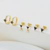 New Arrival Black Zircon Geometric Triangular Square Earrings For Women Stainless Steel Stud Punk y2k  Daily Wear Jewelry Gifts
