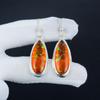 Beautiful Orange Triplet Fire Opal Gemstone 925 Sterling Silver Earring, Handmade Boho Silver Jewelry Dangle Earrings, Wadding Gift