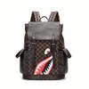 Neue koreanische Version Business-Rucksack Leder Große Kapazität Herren und Damen Trend karierter Rucksack Reisetasche Studenten-Computertasche
