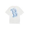 MLB Boston Red Sox Letter Logo Print Crew Neck Short Sleeve T-Shirt Unisex Tops White 3ATSU2033-43WHS