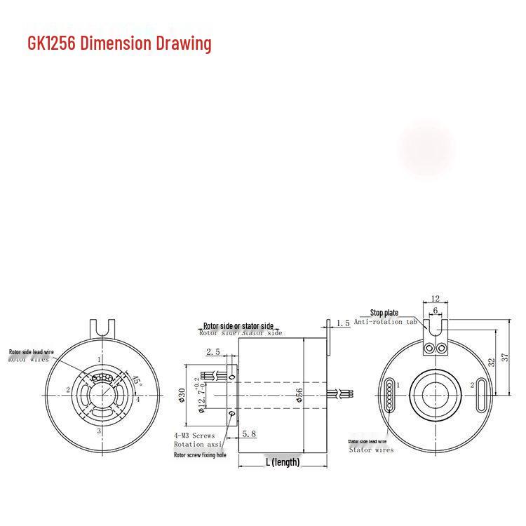6-12 Circuit High-Speed Conductive Slip Ring, 360-Degree Rotary, 10A, Through-Bore Design
