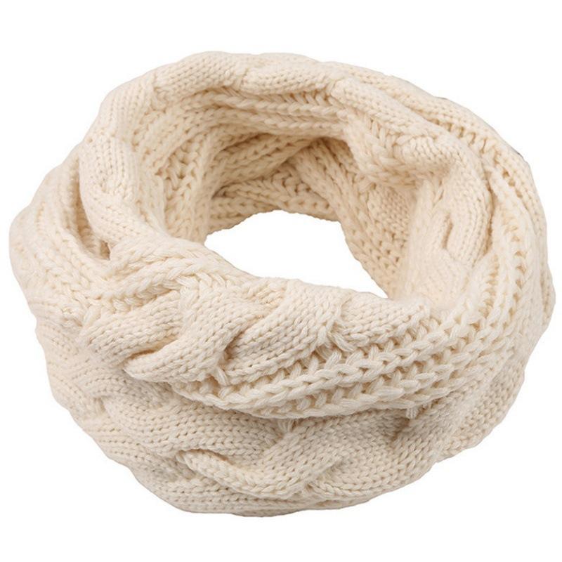 Cachecol Quente de Inverno Para Mulheres À Prova de Vento Elegante Cor Sólida Cachecóis Para Clima Frio Quente Malha Inverno Cachecóis de Laço Circular