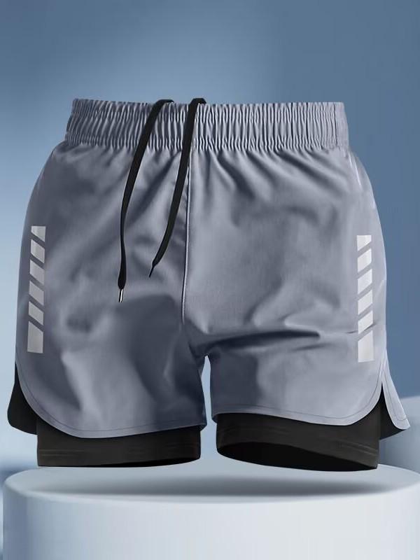 Men's Quick-Dry Anti-Exposure 2-in-1 Sports Shorts: Breathable, Loose, for Running, Basketball, Fitness, and Swimming.