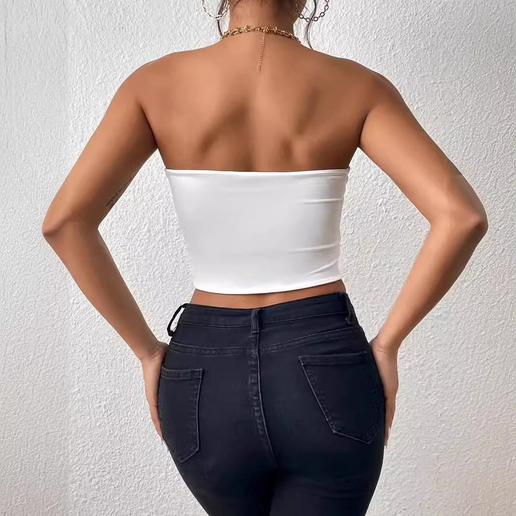 Custom sexy strapless tank top, outerwear with a bodyless top, women's inquiry short-sleeve discount